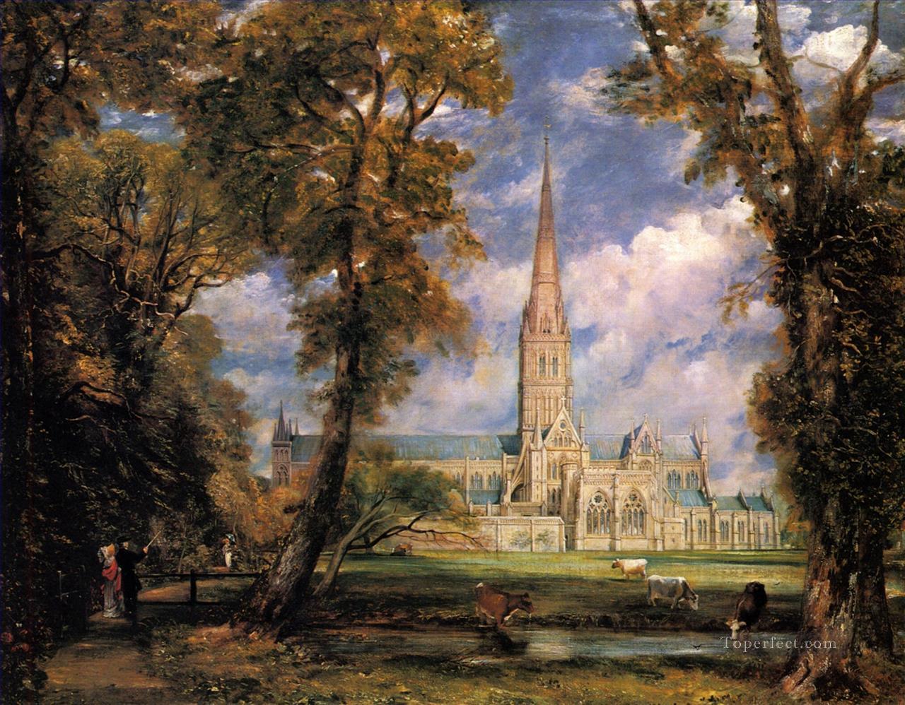 Salisbury Cathedral Romantic landscape John Constable Oil Paintings